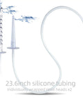 150ML Enema Syringe Cleaning Kit With 23.6 Inch Hose Travel Douche System For Colon Cleansing Includes Two Nozzles Safe ABS Plastic And Silicone, 23.6-inch silicone hose and two nozzles