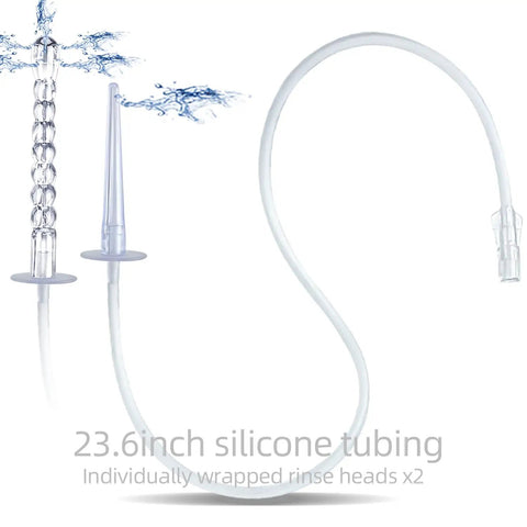 150ML Enema Syringe Cleaning Kit With 23.6 Inch Hose Travel Douche System For Colon Cleansing Includes Two Nozzles Safe ABS Plastic And Silicone, 23.6-inch silicone hose and two nozzles