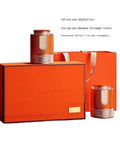 Retro Ceramic Sealed Jar Double Set Airtight Spice And Tea Storage Containers Kitchen Pantry Organizer For Coffee Beans And Herbs Real Deal Kit in an orange gift box.