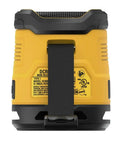 Back view of Rugged Jobsite Bluetooth Speaker With USB C Rechargeable Battery IP67 Dust And Water Resistant showing carry strap