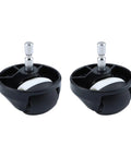 Roomba front wheel caster assemblies, black plastic housing with metal stems, pair (Amazon)