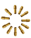 Get These Amsazing 3 Set Brass Collet Kits For Your Rotary Tool. Full Copper Drill Chuck Accessories visible in circular arrangement.