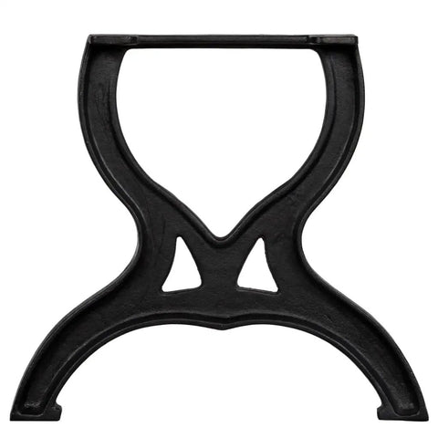 Sturdy Cast Iron Coffee Table Legs For DIY Projects Two Pack Vintage Metal Feet, single leg with X-E design on white background