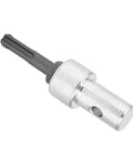 Round Shank Drill Bit Adapter For Electric Drills To Earth Auger Connector, metal adapter shown on white background.