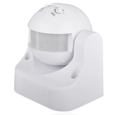 Auto On Off PIR Motion Sensor Light Switch With Adjustable Time Delay, white wall-mounted infrared occupancy sensor with adjustable dial
