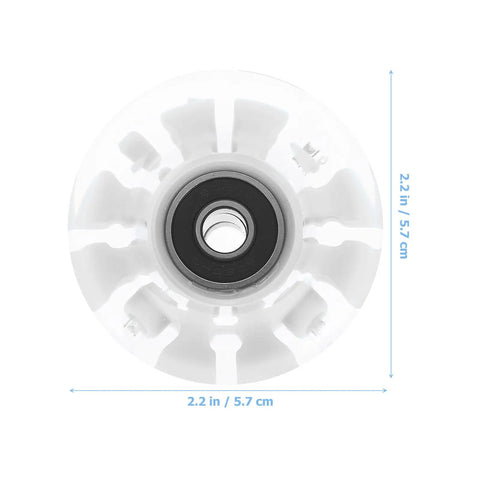 Single wheel of 4 Piece Luminous PU Roller Skate Wheels Set With LED Light For Outdoor Quad Skates, 2.2 inch diameter