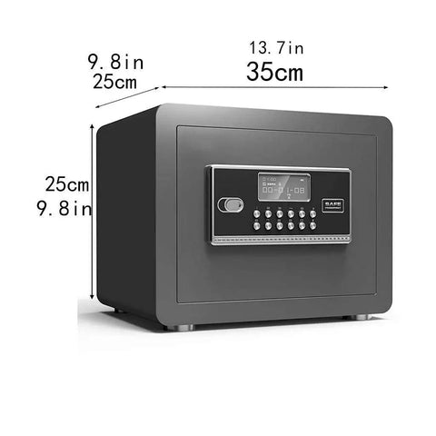 Heavy Duty Electronic Key Lock Safe Box With Built In Alarm 32Mm Lock 35 By 25 By 25 Cm Safebox For Home Or Office