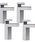 Heavy Duty Adjustable Glass Shelf Brackets For Bathroom in a sleek chrome finish, pack of four zinc alloy supports
