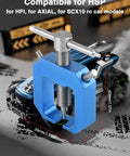 Blue stainless steel mini gear puller with screw center and T-handle for RC car pinion removal.