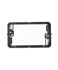 Black bracket from 22 Pack Single Gang Drywall Wall Plate Low Voltage Multipurpose Mounting Bracket Kit Black For HDMI TV Coaxial Speaker Phone Network Wiring And Home Theater Cable Management against white background