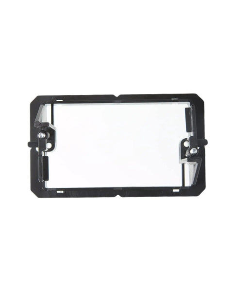 Black bracket from 22 Pack Single Gang Drywall Wall Plate Low Voltage Multipurpose Mounting Bracket Kit Black For HDMI TV Coaxial Speaker Phone Network Wiring And Home Theater Cable Management against white background