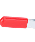 Close-up view of red handle on Quick Release Toggle Clamp Vertical Fixture For Welding And Machining, 30 Kg Clamping Force, 88 Degree Handle Opening.