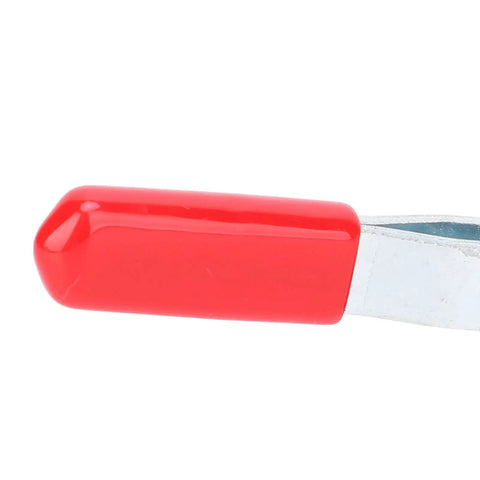Super Cool Vertical Quick Release Clamp With Epic 30kg Grip For Welding And Heavy Duty Mechanical Work That Locks Tight And Keeps Jobs Secure No Slippage Allowed red handle close-up