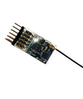 2.4G 5CH PWM ExpressLRS Receiver with 2.0dBi copper pipe antenna for RC drones, showcasing pins and circuitry detail