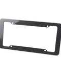 Legit Carbon Fiber License Plate Frame Set For Front And Rear Tag Holder slim build black frame with screw holes for easy installation.