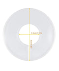 Round white size divider with dimensions, part of Set Of 20 Closet Size Dividers For Clothing Racks With Marker Pen Included White Blank Labels.