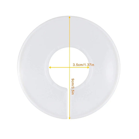 Round white size divider with dimensions, part of Set Of 20 Closet Size Dividers For Clothing Racks With Marker Pen Included White Blank Labels.