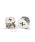 Heavy Duty Three In One Connector With Eccentric Wheel For Furniture And Drawers, 15mm Zinc Alloy Nickel Plated Cam Lock Nut