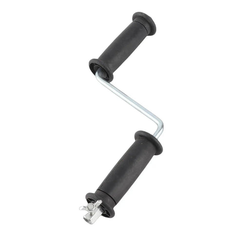 Heavy Duty 16 MM Drain Auger Cable For Drill Powered Plumbing Snake handle showing rubber grips and metal frame for easy use.