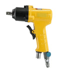 Top Tier Industrial 3/8 Air Impact Wrench Hella Compact Pneumatic Tool Built For Badass Mechanics High Velocity Head Quick Release Chuck All Metal Housing Smooth Drive yellow pneumatic wrench with quick release chuck.