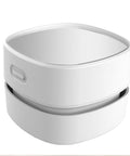 White Cordless Desk Vac For Quick Cleanup, Tiny Table Dust Sweeper With 360 Degree Rotating Nozzle, Energy Saver