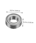 Steel ball bearing from Router Bit Replacement Bearings Kit With Ball Bearings, 0.37 in diameter, 0.13 in thickness.