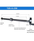 Trapezoidal Lead Screw Set With Hand Wheel And Crank, 250mm T20, 20mm Screw Diameter, Steel Nut, Precise Manual Linear Motion