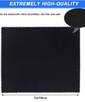 Microfiber cleaning cloth, black, 6x7 inches (15x18 cm); lint-free, for eyeglasses, phones and electronics.