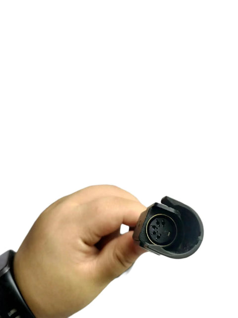 Recliner motor connector, six-pin circular, black plastic housing with cord