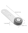 Premium 6 Pack Silver Sliding Door Roller Casters With Reinforced Steel Core And TPE Wheels Includes Anti Sagging Floor Guide For Barn Doors That Glide Damn Smooth Every Time close-up of a single roller caster with dimensions