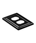 Duplex Outlet Cover Plate Pack Of 2 1 Gang Matte Black Wall Plate For Electrical Outlets Built To Last Durable Metal Construction Corrosion Resistant Easy Install Perfect For Kitchens Bathrooms Offices And Living Areas
