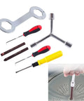 Heavy Duty Three Way Hex Socket Wrench For 8Mm 10Mm And 12Mm Fasteners engineered for washing machine repairs with screwdrivers and tools.