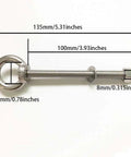 Beefy M8 Stainless Steel Shoulder Eye Bolts, 4 Pack, Heavy Duty Eye Bolts With Washers And Nuts, Long Shank, 100mm Thread Length, Perfect For Lifting And Securing Cables And Wires, Corrosion Resistant Hardware, showing side view with measurements.