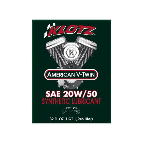 Klotz American V-Twin 20W50 SAE Synthetic Lubricant for Harley engines