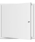 Heavy Duty White Drywall Access Panel 18 By 22 Inch With Secure Lock And Key For Ceiling and Electrical Conduit Hatches, open view.