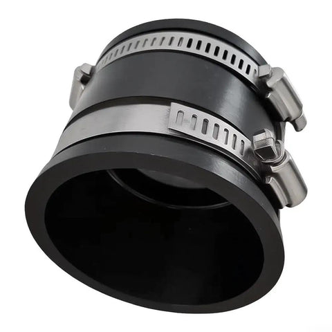 Top Notch Flexible Pipe Coupling Kit For 1 Inch PVC And Rubber Drain Repair Clamps Fast Fix For Leaky Sewer Lines Easy Install Plumbing Connection, black rubber coupling with metal clamps