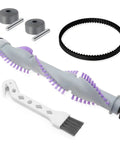 Brush Roller Replacement Kit For Navigator Upright Vacuums NV Series with belt, wheels, and brush, displayed on white background.