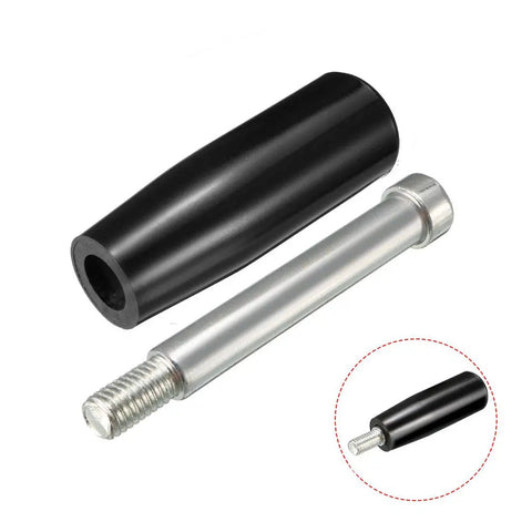 Revolving Handwheel For Milling Machines And Lathes With Black Handle And M8 Male Threaded Stem 14mm Thread Length 22mm Grip 61mm Handle