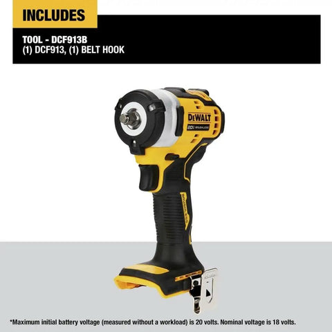 20V Max Cordless Impact Wrench With 3/8 Inch Drive, Hog Ring Anvil, Tool Only, Powers Through Fasteners With 250 Ft-Lbs Tightening And 400 Ft-Lbs Breakaway, Bright LED Ring For Dark Jobs