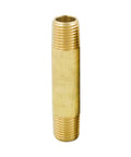 Brass Pipe Fitting Long Nipple Heavy Duty One Quarter Inch NPT Male To One Quarter Inch NPT Male Extender Connector One And One Half Inch Length 1200 PSI High Pressure Pack Of Five SAE Dryseal CA360 CA377