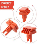 4 Pack Swivel Pegs For Workbench Compatible With Workmate 79 010 4 79 028 79 032 Plastic Replacement Parts For Holding Awkward Shaped Pieces Flexible Hand Tool, orange plastic pegs shown from three angles