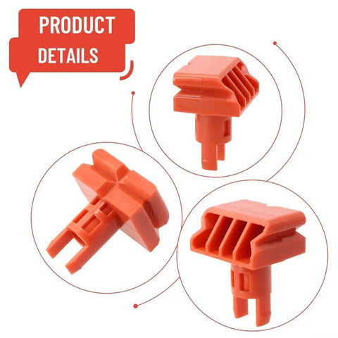 4 Pack Swivel Pegs For Workbench Compatible With Workmate 79 010 4 79 028 79 032 Plastic Replacement Parts For Holding Awkward Shaped Pieces Flexible Hand Tool, orange plastic pegs shown from three angles