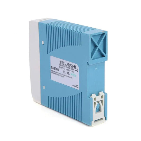 DIN Rail Power Supply 24W 24V 1A Industrial Grade With Full Range 85-264VAC Input For Automation Control Systems Durable Rugged Overload Protected And Plug And Play Mounting, blue DIN rail unit