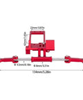 CNC Aluminum Servo Mount With Simulated Hydraulic Steering Kit For 1To10 RC Crawler Cars Titanium Anodized Finish AR45F Portal Axle LCG Chassis Heavy Duty Upgrade Dope DIY Project in red with dimensions