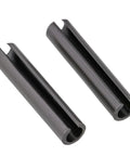 Slotted Spring Pins M16x30 100mm Black Carbon Steel Pack Of 60 shown in detail against white background