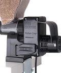 Heavy Duty Motor For Food Strainer And Grain Mill With All Metal Gears Tool Free Attachment visible with grain hopper.