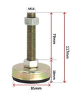 Set Of Ten Heavy Duty Furniture Leveling Feet With Titanium Coated Stainless Steel Rods and M20 Threads to Quickly Square Up Wobbly Tables Counters Rock Solid Anti Slip Base, 117mm tall.