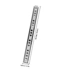 Single steel rail from 2 Pack Drawer Slides With Ball Bearing Steel Rails For Kitchen Cabinets And Drawer Units, dimensions shown