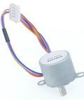 Top Notch 24BYJ48 DC Stepper Motor 12V Four Phase Gear Reduction Unit for Robotics And Automation Projects, compact design with wires.