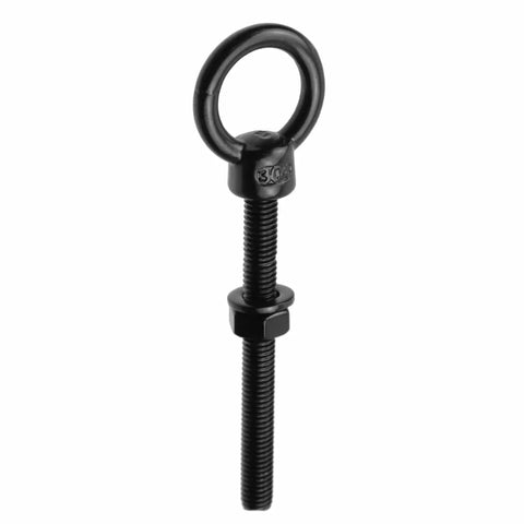 Heavy Duty Stainless Steel M6 Eyebolts With Lifting Ring Threaded With Washers And Nuts Black Finish 4 Piece Set For Indoor Outdoor Use Corrosion Resistant And High Strength view of single bolt